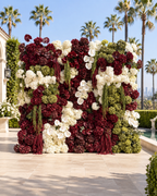Red, Green and White Premiun Luxury Artificial Flower Wall & Backdrops - 345