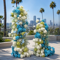 Blue Lime Ivory Premium Artificial Flower Wall Backdrops - 340