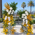 White Babys Breath Sunflower Greenery Premium Artificial Flower Wall Backdrops - 343