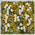 White Babys Breath Sunflower Greenery Premium Artificial Flower Wall Backdrops - 343