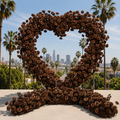Brown Premium Deluxe Rose Heart Flower Arch #4927