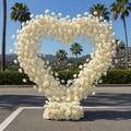 White Classic Wild Rose Flower Heart Arch #4932