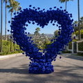 Dark Blue Classic Wild Rose Flower Heart Arch #4938