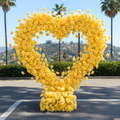 Yellow Classic Wild Rose Flower Heart Arch #4941