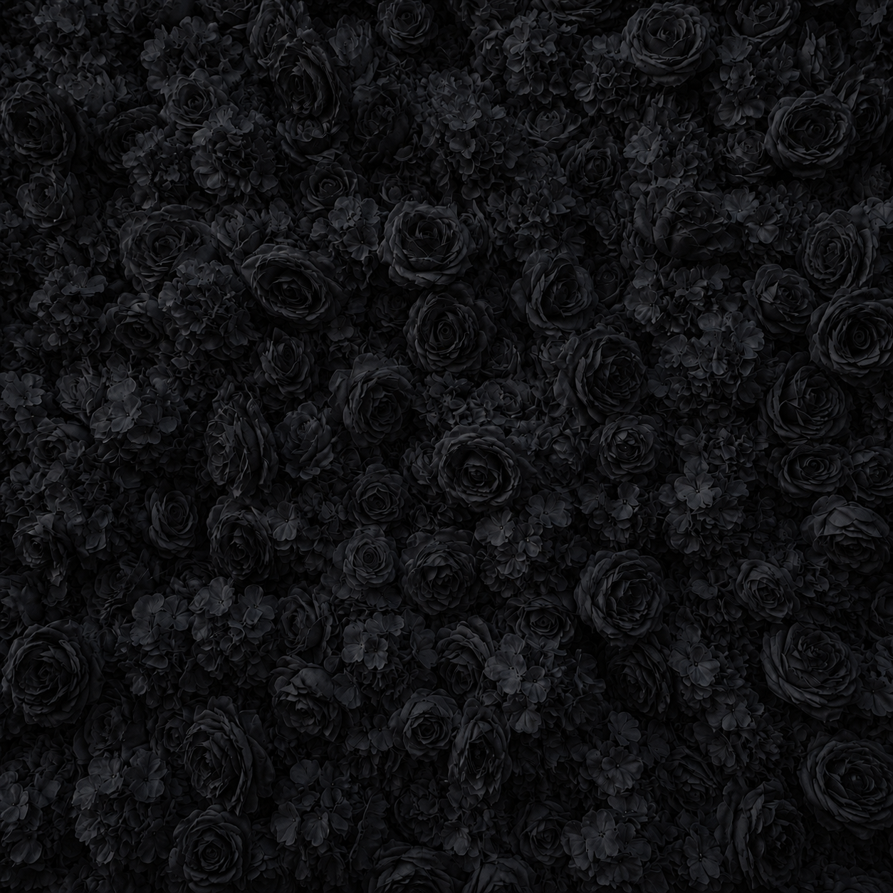 Classic Black Rose Flower Wall - 319