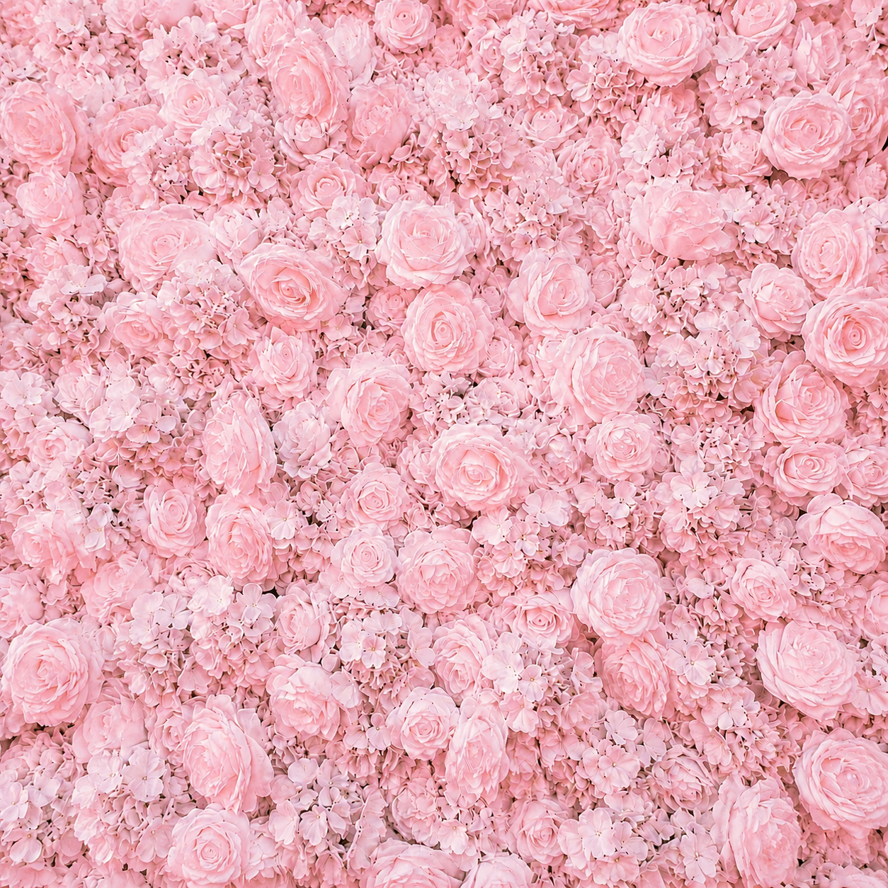 Classic Pink Rose Hydrangea Flower Wall & Backdrop | 004