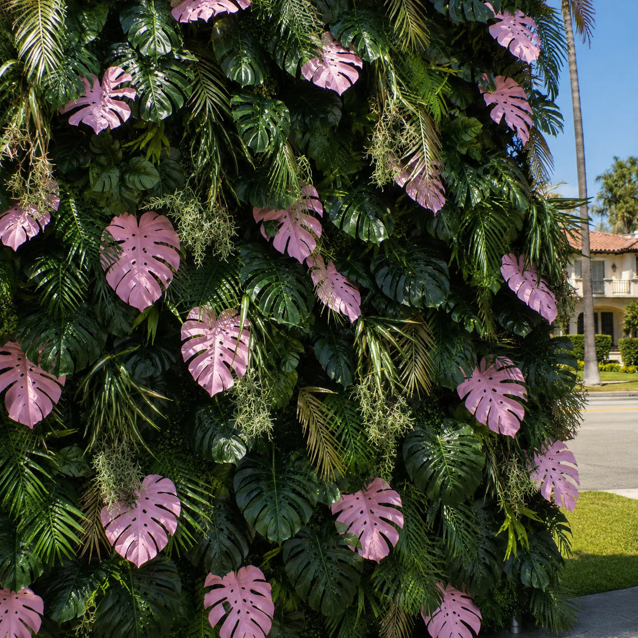 Beverly Hills Pink Tropical Premium Greenery Flower Wall & Backdrops | 512