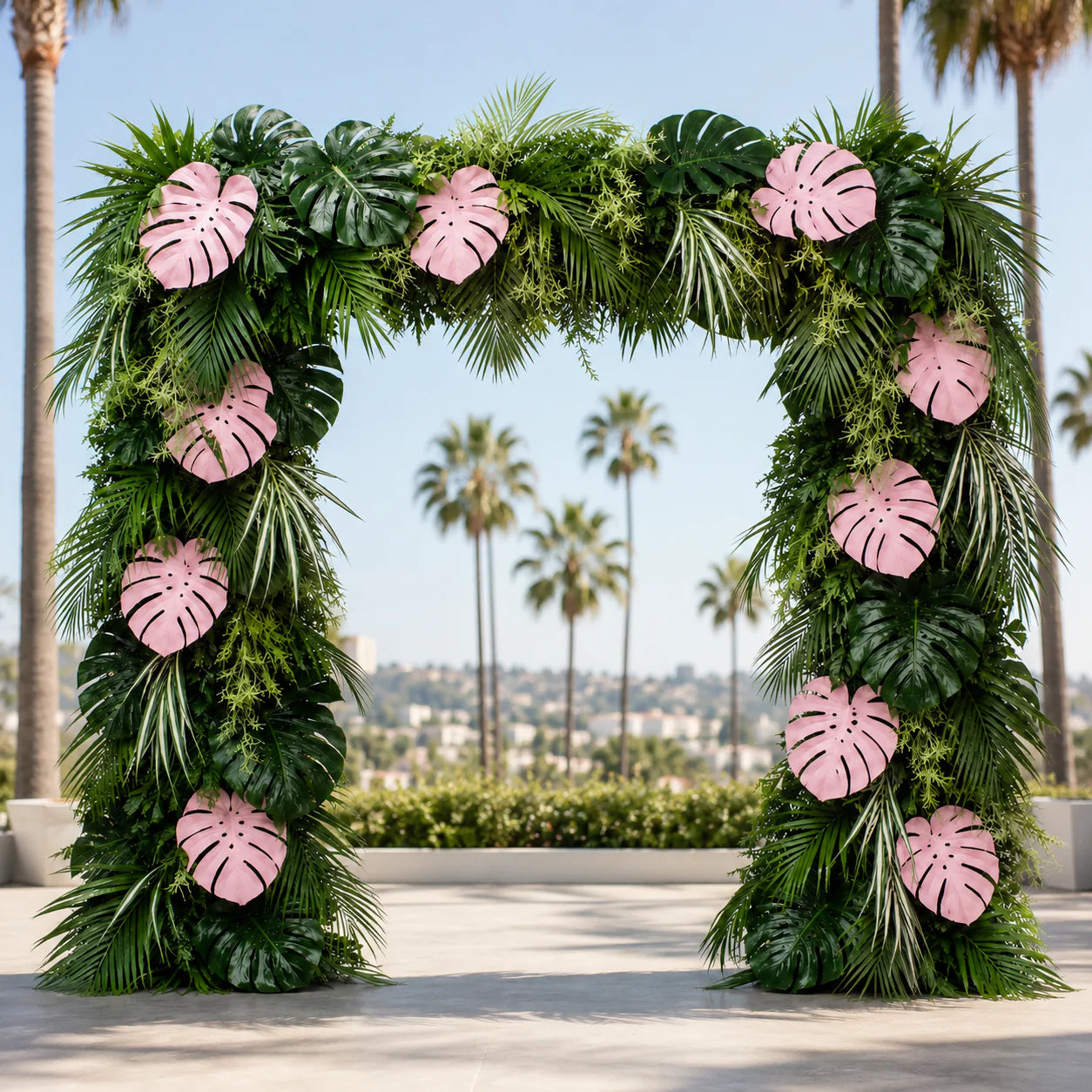 Beverly Hills Pink Tropical Premium Greenery Flower Wall & Backdrops | 512
