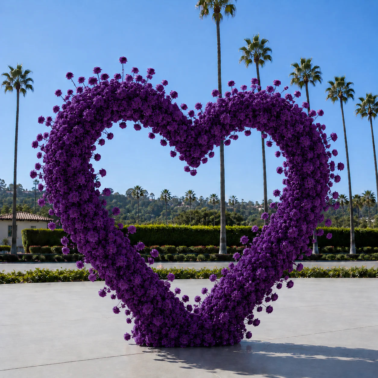 Classic Dark Purple Rose Hydrangea Flower Wall & Backdrop |  005