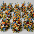 Blue, Orange, Yellow and Red 2 Piece Premium Flower Wall Backdrops - 4608