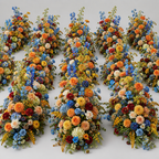 Blue, Orange, Yellow and Red 2 Piece Premium Flower Wall Backdrops - 4608