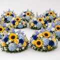 Blue and Yellow Wild Rose Sunflower Premium Flower Wall Backdrop - 286