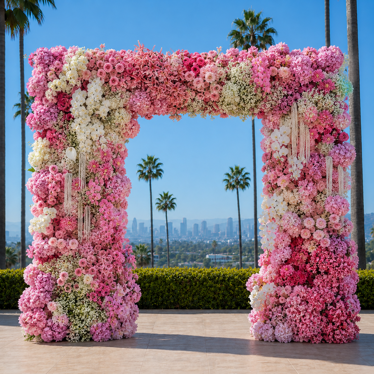 Dripping Pink, White and Lavender Premium Flower Wall & Backdrops - 263