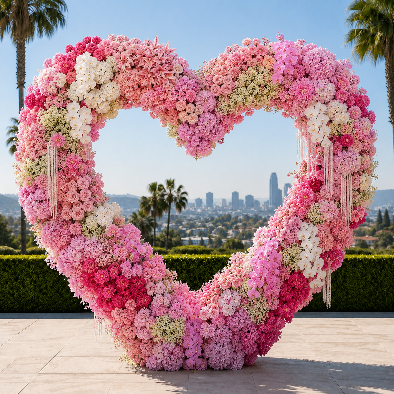 Dripping Pink, White and Lavender Premium Flower Wall & Backdrops - 263