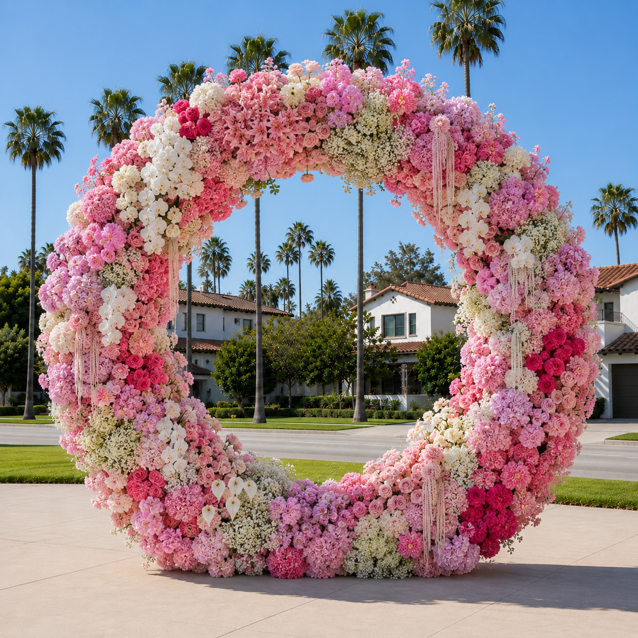 Dripping Pink, White and Lavender Premium Flower Wall & Backdrops - 263