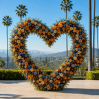 Blue, Orange, Yellow and Red 2 Piece Premium Flower Wall Backdrops - 4608