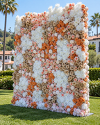 Pink, White and Orange Premium Flower Wall - 096