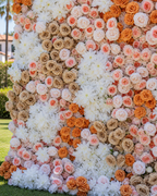 Pink, White and Orange Premium Flower Wall - 096
