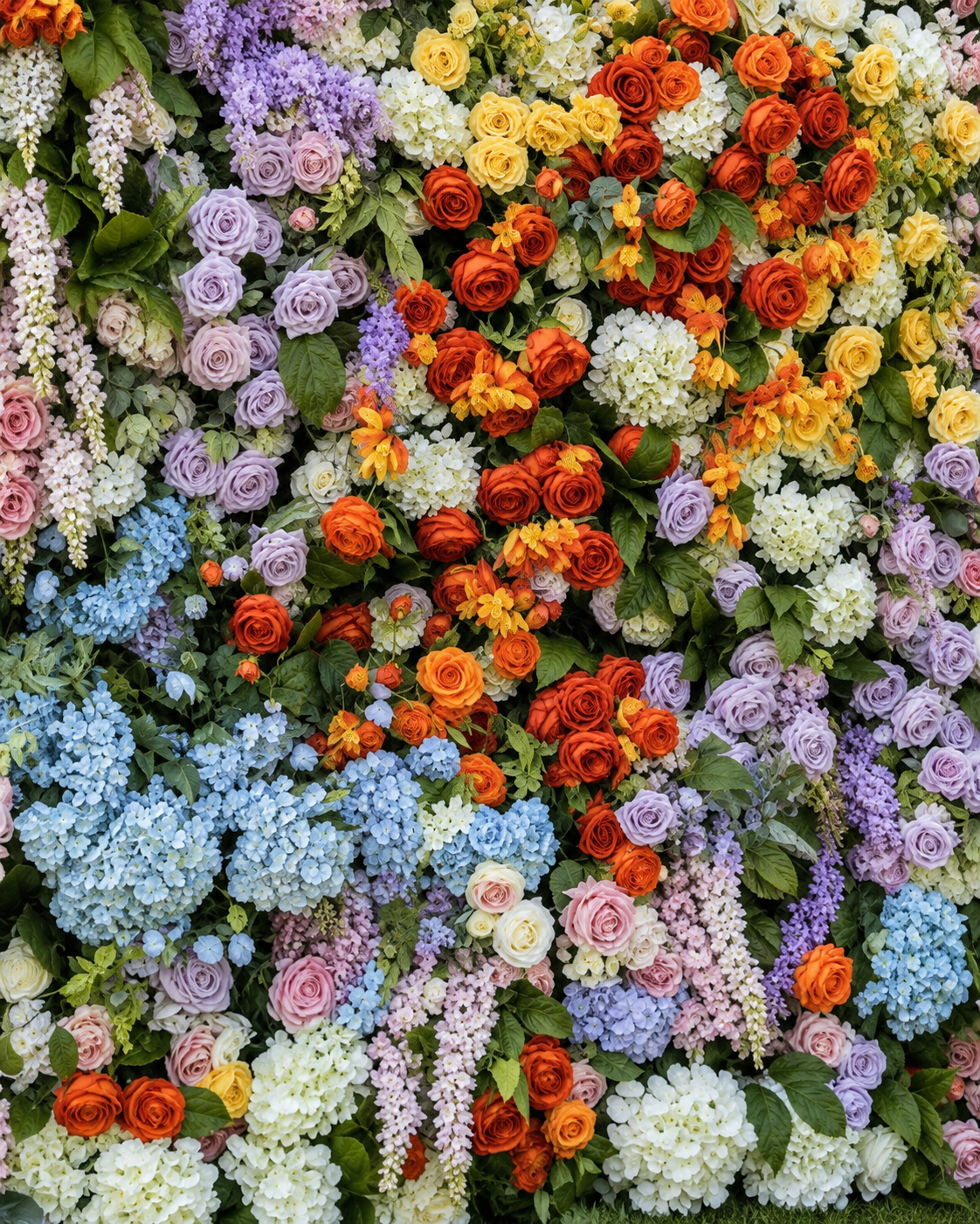 Dripping Rainbow Floral Pastels Premium Wild Flower Wall Backdrop - 328