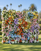 Dripping Rainbow Floral Pastels Premium Wild Flower Wall Backdrop - 328