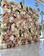 Pink Blush and White Ivory Deluxe Premium Flower Wall Backdrop - 281