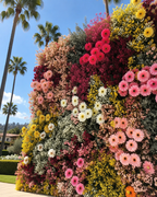 Pink, Brown, Red & Yellow Premium Flower Wall - 132