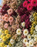 Pink, Brown, Red & Yellow Premium Flower Wall - 132