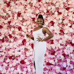 Pink & Cream Greenery Wild Rose Flower Wall - 229