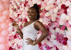 Pink & Cream Greenery Wild Rose Flower Wall - 229