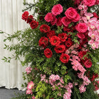 Pink, Red and Greenery Fuscisa Premium Artificial Flower Wall and Backdrops - 339