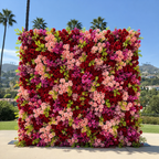 Pink, Red, Fuscia Greenery Premium Flower Wall Backdrop - 336