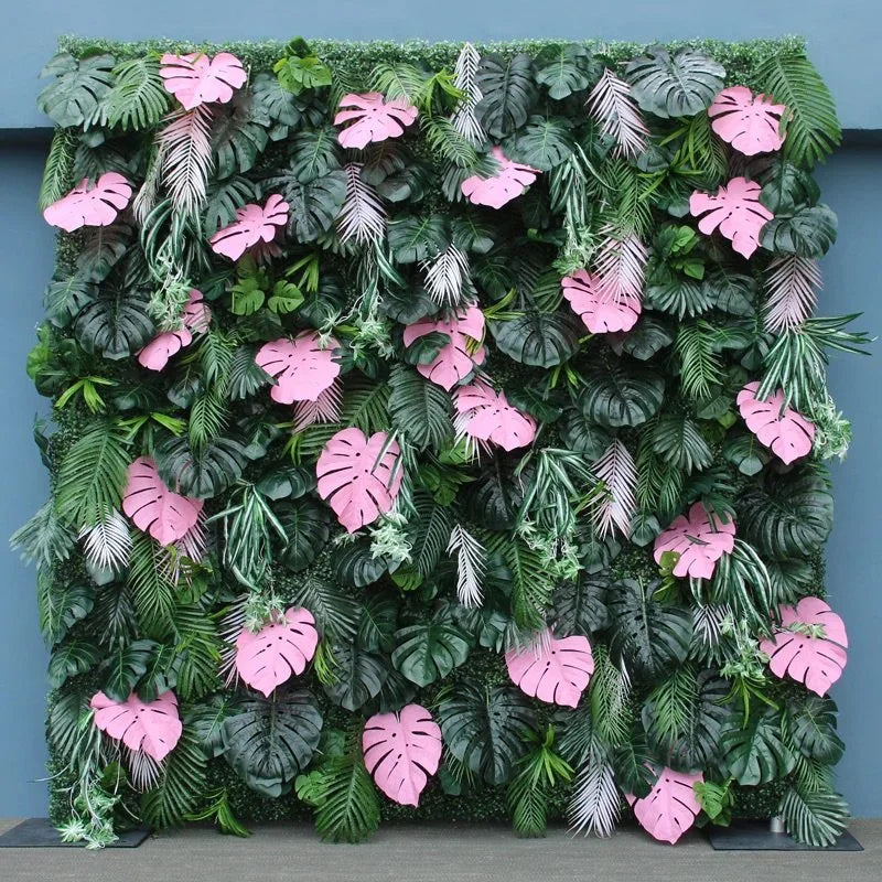 Beverly Hills Pink Tropical Premium Greenery Wall - 512