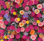 Pink, Orange & Yellow Wild Rose Premium Flower Wall - 121