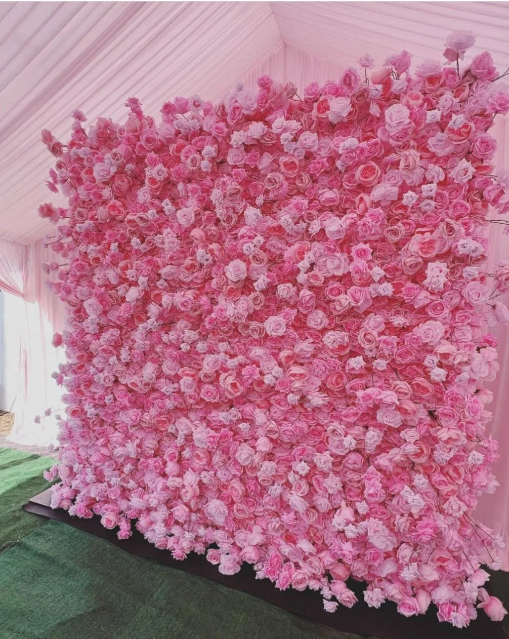 Deluxe Baby Pink Wild Rose Flower Wall - 022