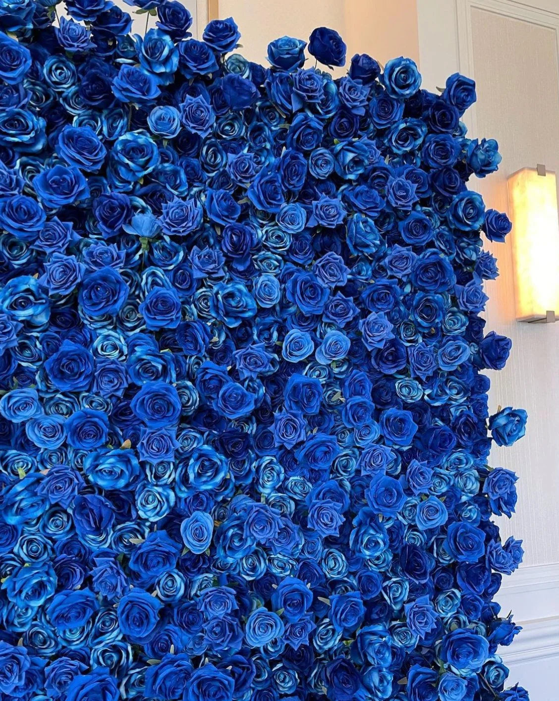 Deluxe Deep Blue Wild Rose Flower Wall - 023