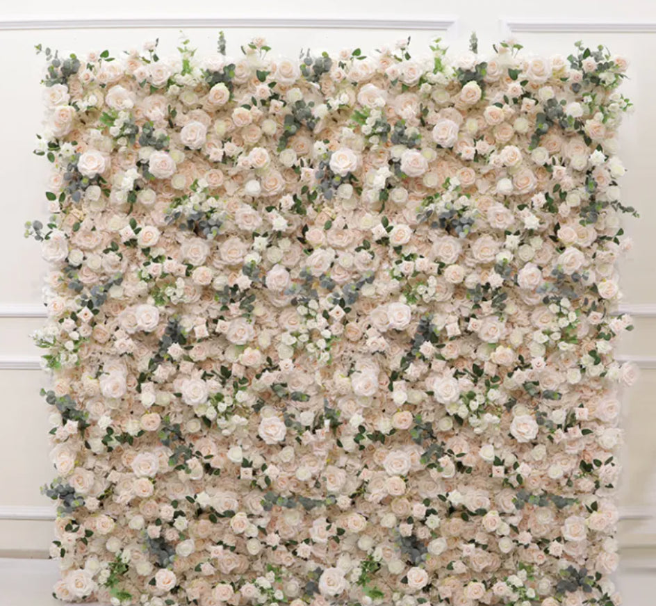 Blush Cream Premium Rose Flower Wall - 161