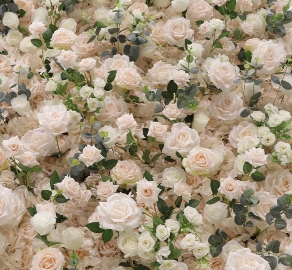 Blush Cream Premium Rose Flower Wall - 161