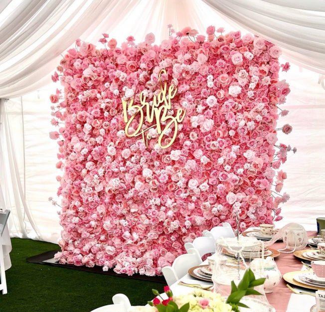 Deluxe Baby Pink Wild Rose Flower Wall - 022