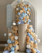 Blue, Tan and Ivory Premium Wild Rose Flower Arch Set - 4580