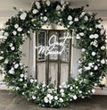 Wild White Rose Greenery Premium Floral Circle Arch - 4802