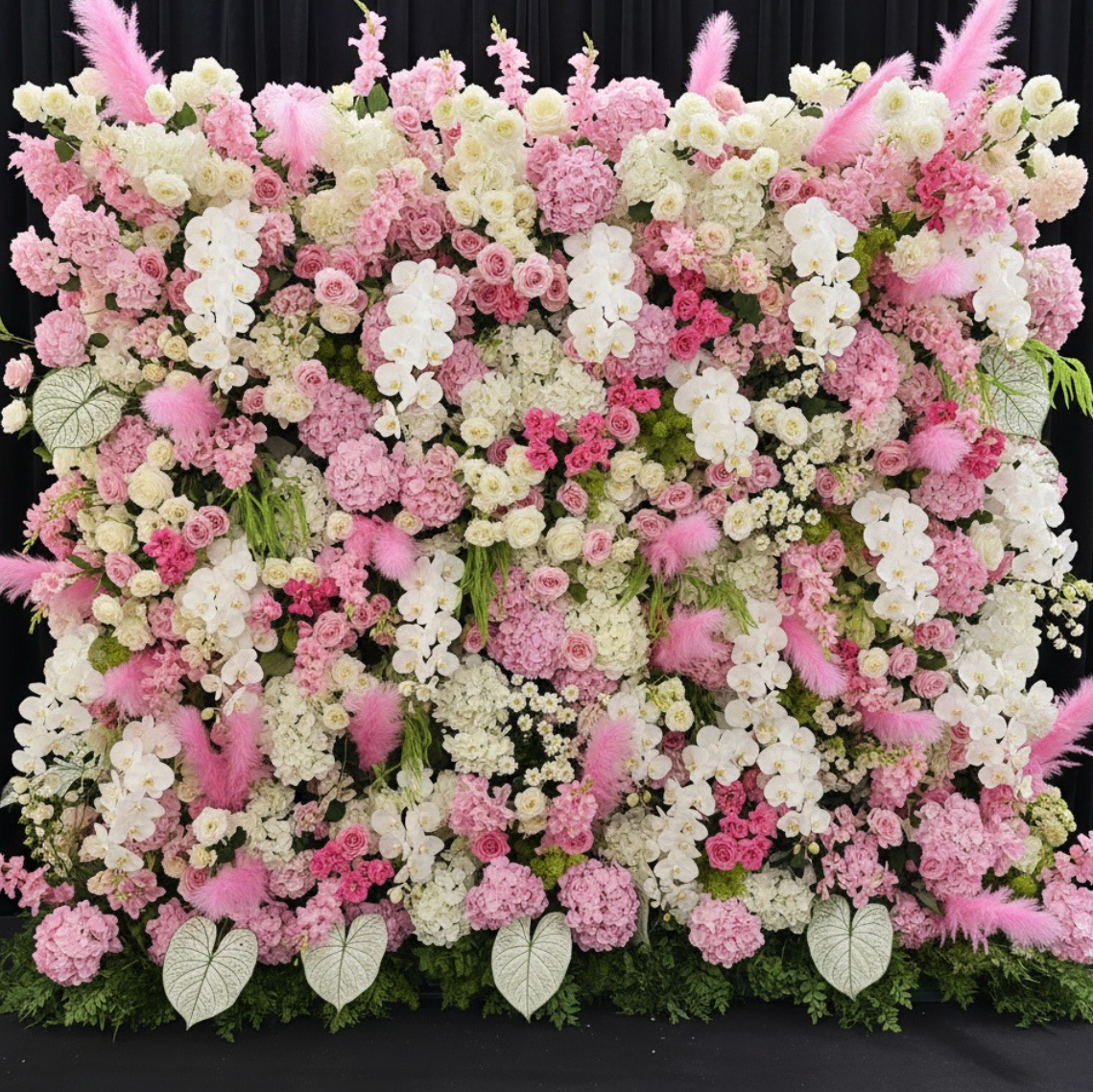 Dripping Pink and Cream Deluxe Premium Flower Wall Backdrop - 330