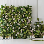 Multi Color Greenery and Pink Blush Rose Premium Flower Wall - 537