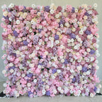 White, Purple & Pink Wild Hydrengea Premium Flower Wall - 249
