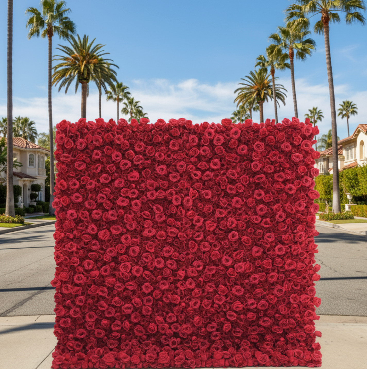 Classic Red Rose Flower Wall - 002
