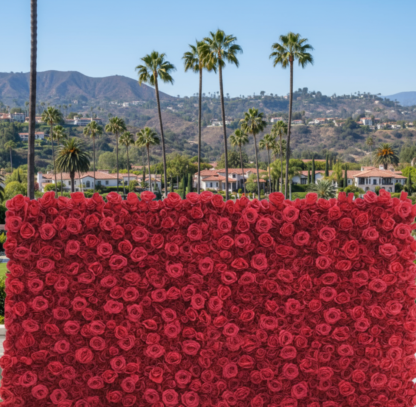 Classic Red Rose Flower Wall - 002