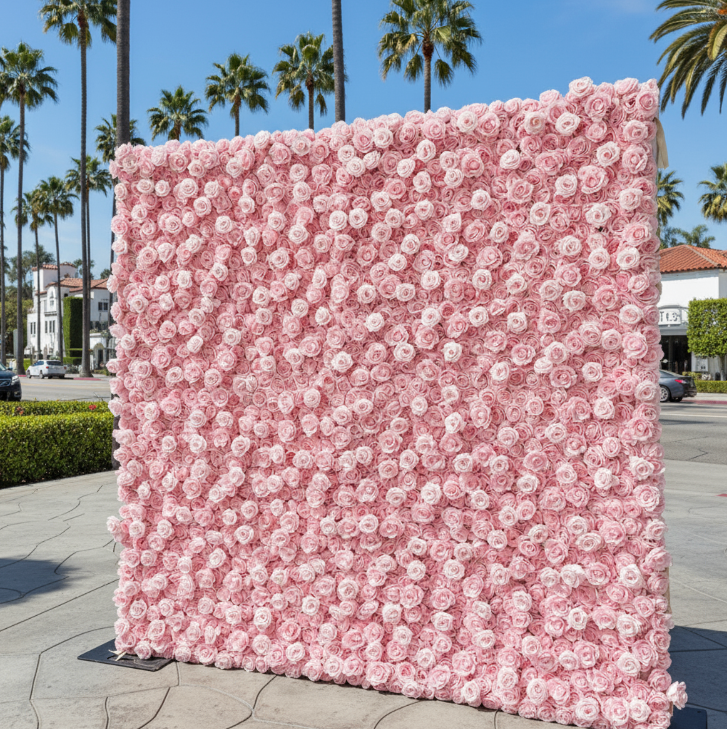 Classic Light Pink Rose Flower Wall - 004