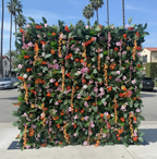 Dripping Orange & Purple Premium Flower Wall - 128