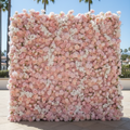 Dripping Pink and White Premium Rose Flower Wall - 258