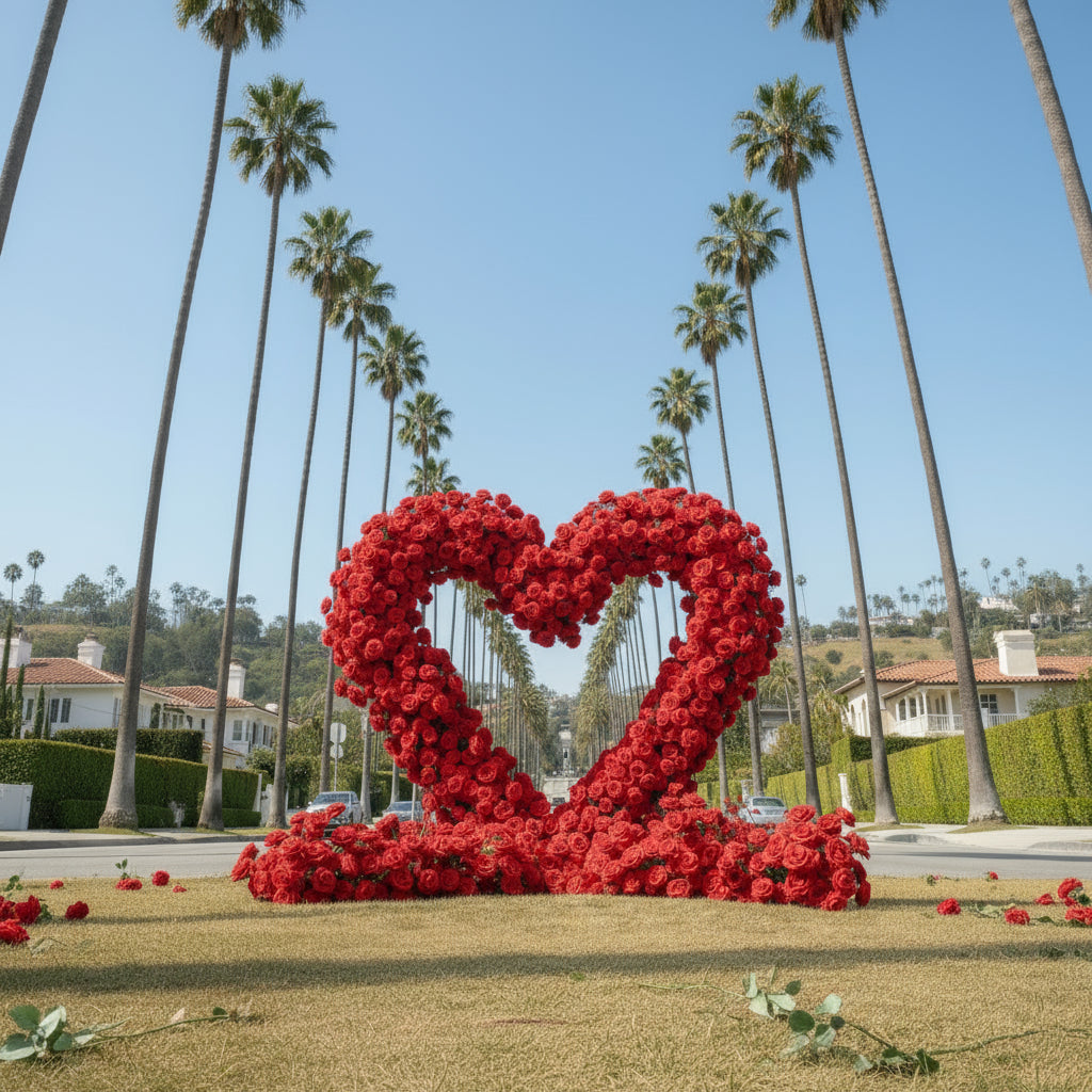 Red Premium Deluxe Rose Heart Flower Arch #4918