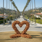 Brown Premium Deluxe Rose Heart Flower Arch #4927